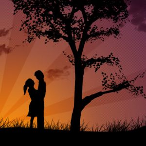 Silhouette de Amor al Atardecer