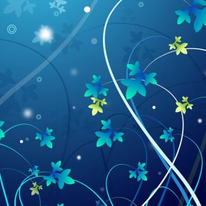 Diseño Abstracto Floral Azul