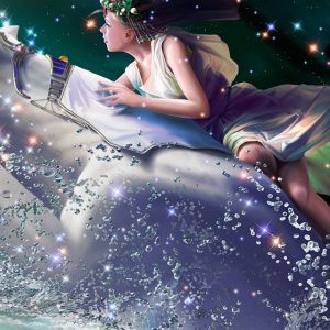 Fantasía Sirena Montando una Ballena