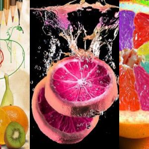 Arte de Salpicadura de Frutas Coloridas