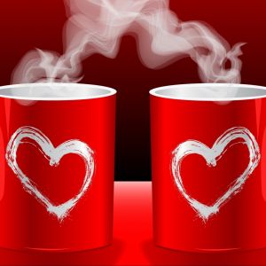 Tazas en forma de corazón
