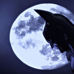 Silueta de Batman Contra la Luna Llena