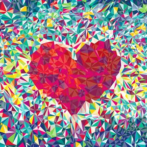 Arte Abstracto de Corazón Colorido