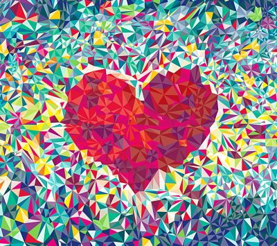 Arte Abstracto de Corazón Colorido