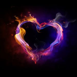 Corazón de Llama Colorido