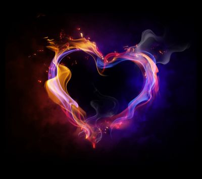 Corazón de Llama Colorido