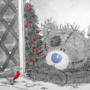 Oso de Navidad Bonito y Pájaro