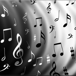 Diseño Abstracto de Notas Musicales