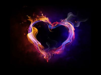 Corazón de Llama Colorido