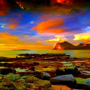 Atardecer Vibrante sobre el Océano