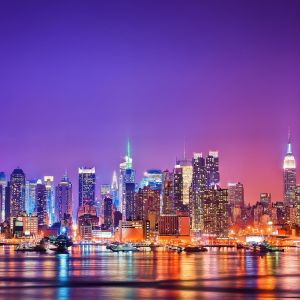 Horizonte de Nueva York de Noche
