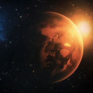 Planeta Marte en el Espacio