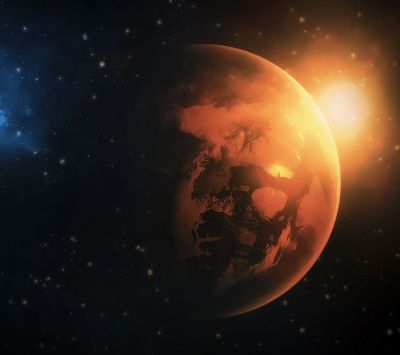 Planeta Marte en el Espacio
