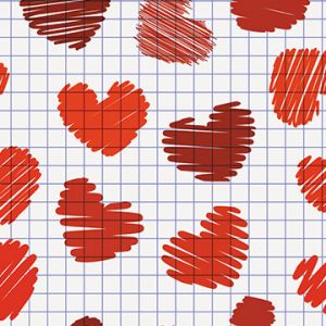 Patrón de Corazones Rojos