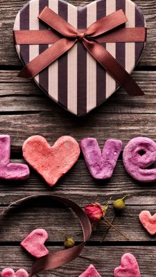 Caja de Corazón y Galletas de Amor
