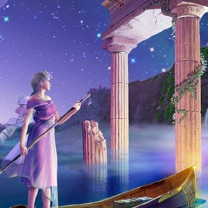 Paisaje Fantástico con Columnas Antiguas