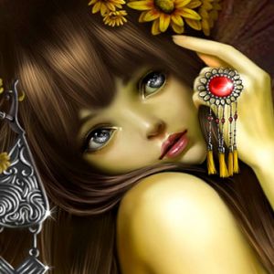 Chica hermosa con flores