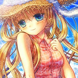 Chica Anime con Sombrero de Paja