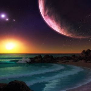 Impresionante Atardecer con Planeta