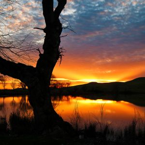 Impresionante reflejo del atardecer