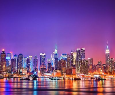 Horizonte de Nueva York de Noche
