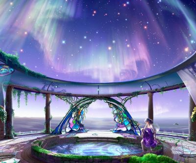 Paisaje Fantástico con Aurora