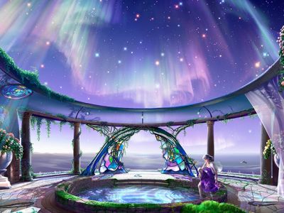 Paisaje Fantástico con Aurora