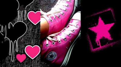 Converse Rosas con Corazones