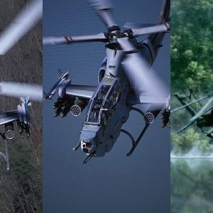 Helicóptero Apache en acción