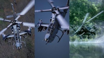 Helicóptero Apache en acción