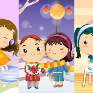Ilustraciones de Niños Lindos y Amor