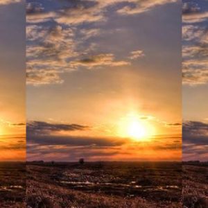 Impresionante Atardecer Sobre Campos