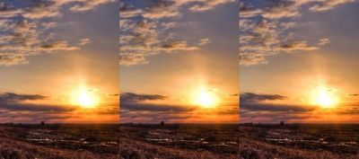 Impresionante Atardecer Sobre Campos