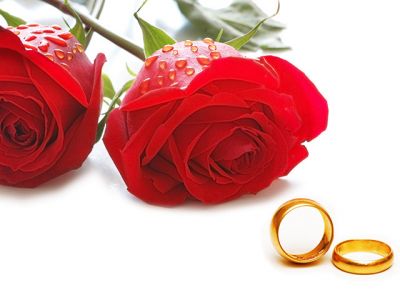 Rosas y Anillos de Boda