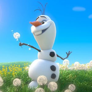 Olaf de Frozen en un campo soleado