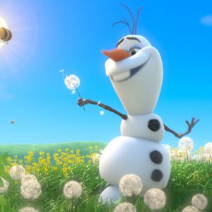 Olaf de Frozen en un Campo Soleado
