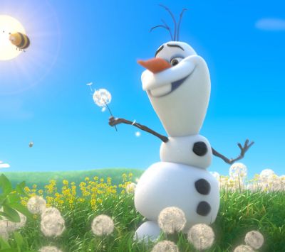 Olaf de Frozen en un Campo Soleado