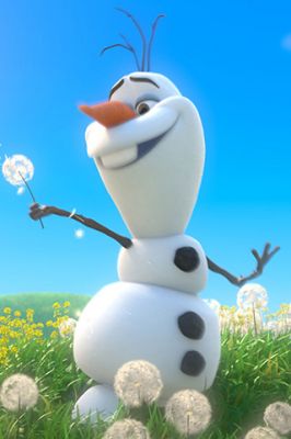 Olaf en un Campo de Flores