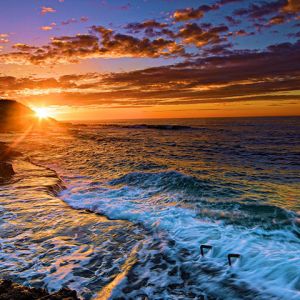 Impresionante Atardecer en el Océano