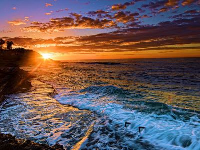 Impresionante Atardecer en el Océano