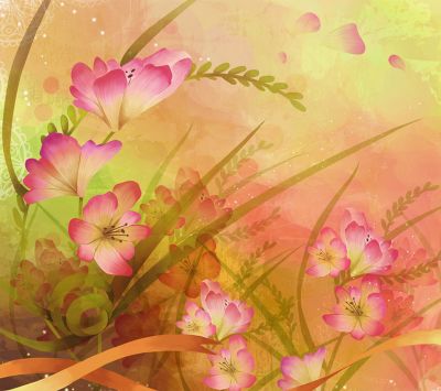 Arte Abstracto Floral Colorido