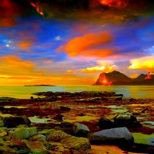 Atardecer Vibrante sobre el Océano