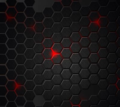 Patrón Hexagonal con Acentos Rojos