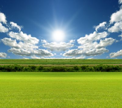 Paisaje Soleado con Cielo Azul