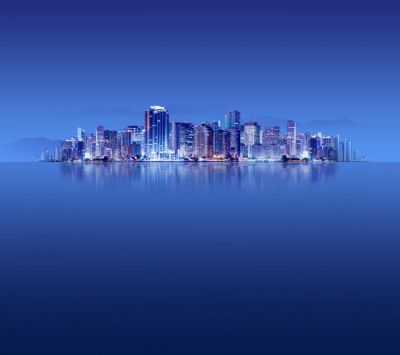 Horizonte de la ciudad de noche