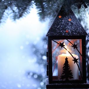Farolito de Navidad con Vela