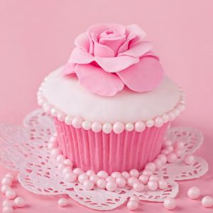 Cupcake Rosa con Rosa