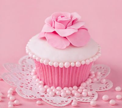 Cupcake Rosa con Rosa