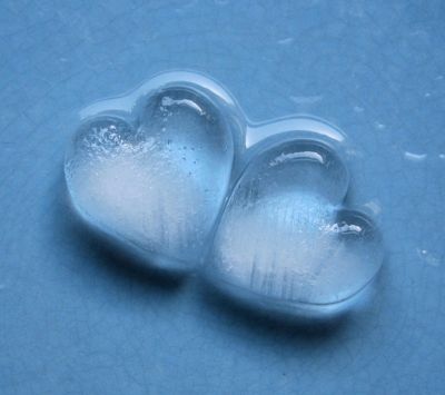 Cubitos de hielo en forma de corazón