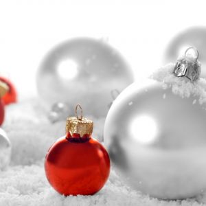 Adornos Navideños en Nieve